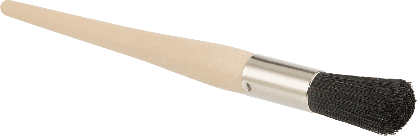 Solvent Bazlı Boya ve Kaplamalar için Yuvarlak Fırça, 2-1/4“ Uzunluk x 3/4” Çapında Kıllar, 10" Toplam Uzunluk