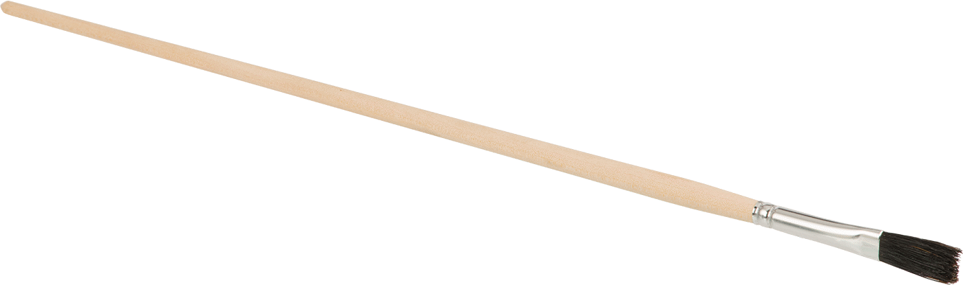 Ahşap Saplı Düz Rötuş Fırçası, Solvent Bazlı Boya ve Kaplamalar için, 1/4" Geniş Kıllar