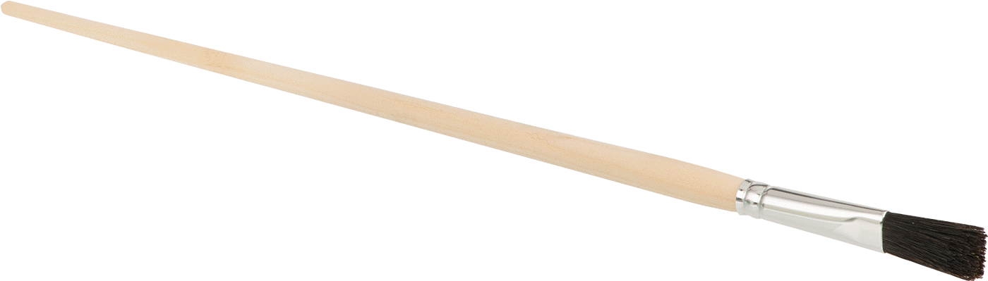 Ahşap Saplı Düz Rötuş Fırçası, Solvent Bazlı Boya ve Kaplamalar için, 1/2" Genişlikte Kıllar