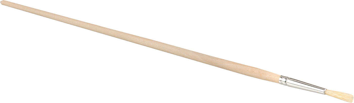 Ahşap Saplı Yuvarlak Rötuş Fırçası, Solvent Bazlı Boya ve Kaplamalar için, 3/4" Uzun Kıllar