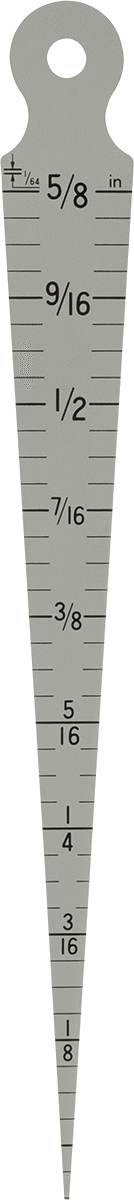 Konik Genişlikli Kalınlık Ölçer, Paslanmaz Çelik, 1/16“ ila 5/8” ve 1 mm ila 15 mm Genişlik. Ölçüm Aralıkları