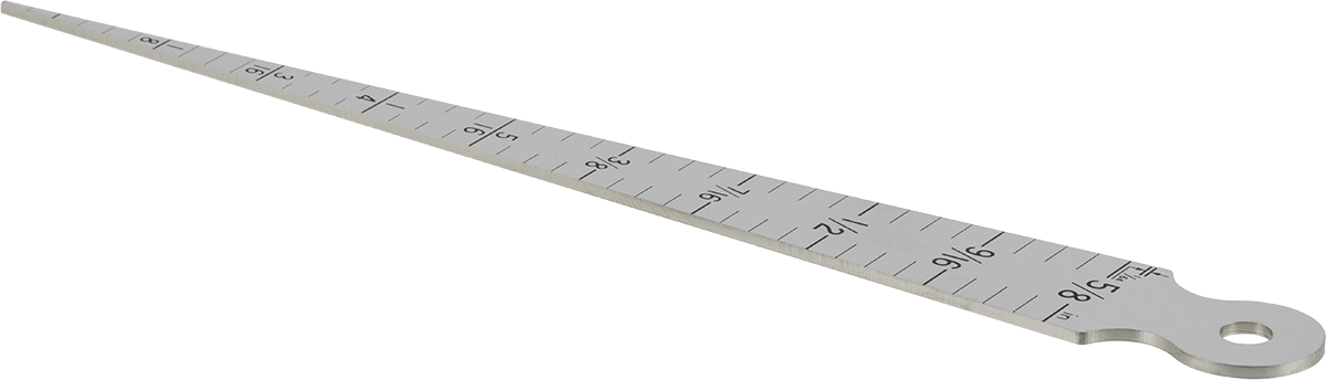Konik Genişlikli Kalınlık Ölçer, Paslanmaz Çelik, 1/16“ ila 5/8” ve 1 mm ila 15 mm Genişlik. Ölçüm Aralıkları