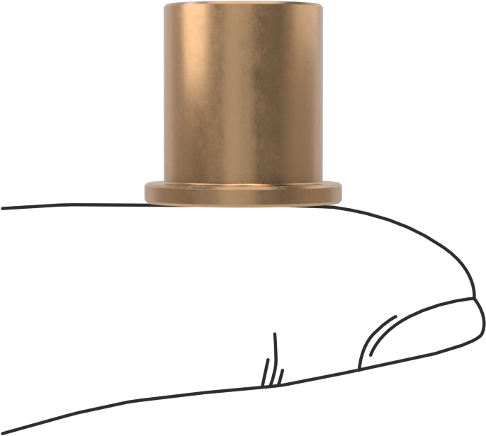 Yüksek Mukavemetli 932 Bronz Flanşlı Kovanlı Rulman, 1/4“ Mil Çapı ve 1/2” Gövde İç Çapı için, 5/8" Uzunluk