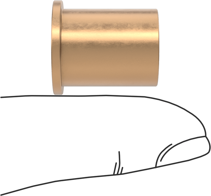 Yüksek Mukavemetli 932 Bronz Flanşlı Kovanlı Rulman, 3/8“ Mil Çapı ve 9/16” Gövde İç Çapı için, 3/4" Uzunluk