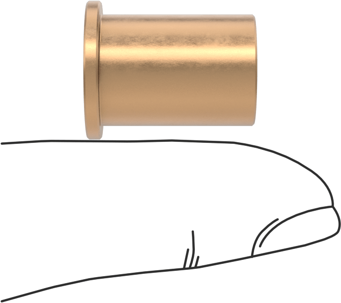 Yüksek Mukavemetli 932 Bronz Flanşlı Kovanlı Rulman, 1/4“ Mil Çapı ve 1/2” Gövde İç Çapı için, 3/4" Uzunluk