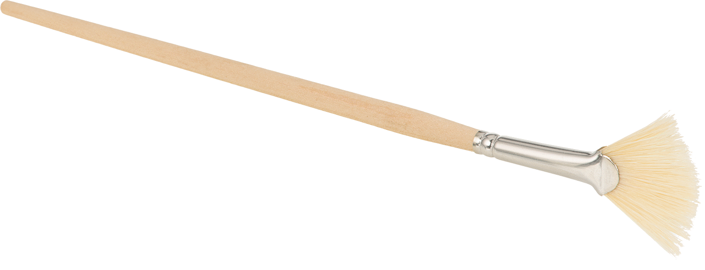 Solvent Bazlı Boya ve Kaplama için Rötuş Fırçası, Ahşap Sap, 1-1/8" Genişliğinde Fan Kılları