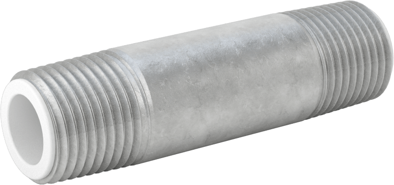 Standart Cidarlı Galvanizli Çelik Boru Nipeli, Farklı Metalleri Birleştirme için, 1/2 NPT