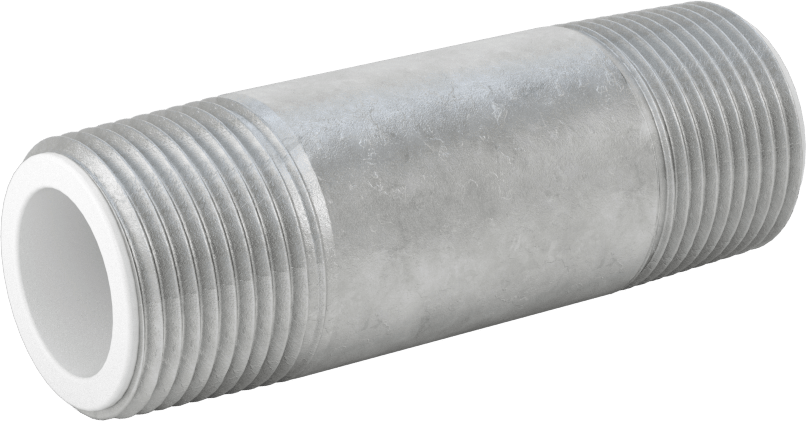 Standart Cidarlı Galvanizli Çelik Boru Nipeli, Farklı Metalleri Birleştirme için, 3/4 NPT, 3" Uzunluk