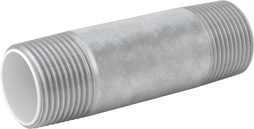 Standart Cidarlı Galvanizli Çelik Boru Nipeli, Farklı Metalleri Birleştirme için, 1 NPT