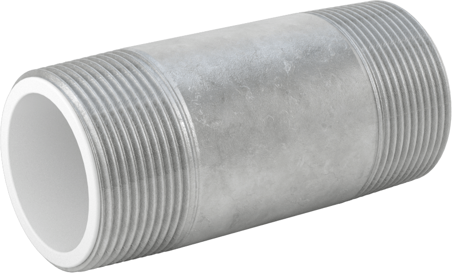 Standart Cidarlı Galvanizli Çelik Boru Nipeli, Farklı Metalleri Birleştirme için, 1-1/2 NPT