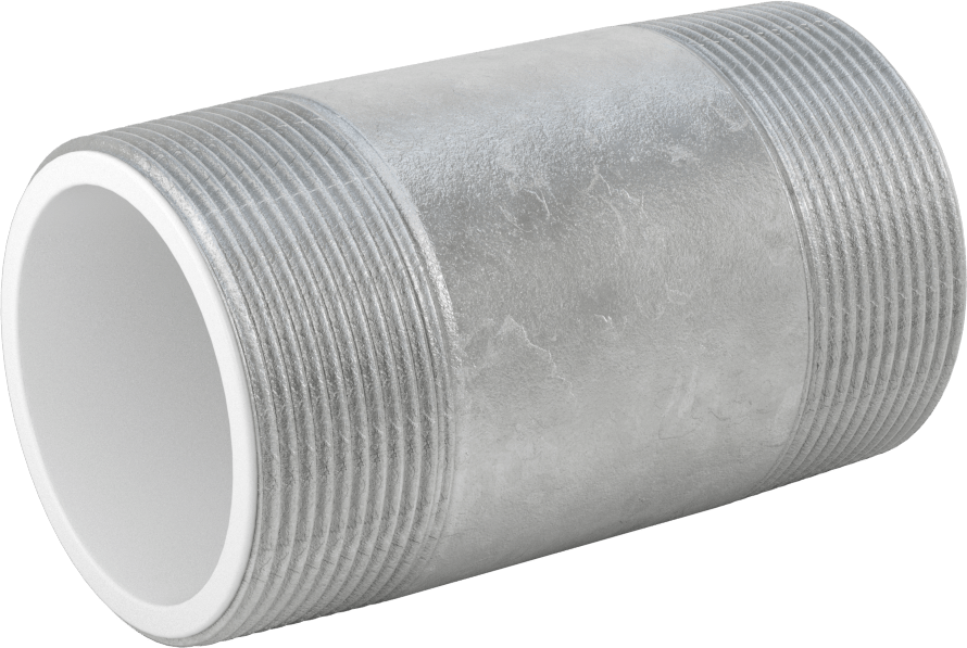 Standart Cidarlı Galvanizli Çelik Boru Nipeli, Farklı Metalleri Birleştirme için, 2 NPT