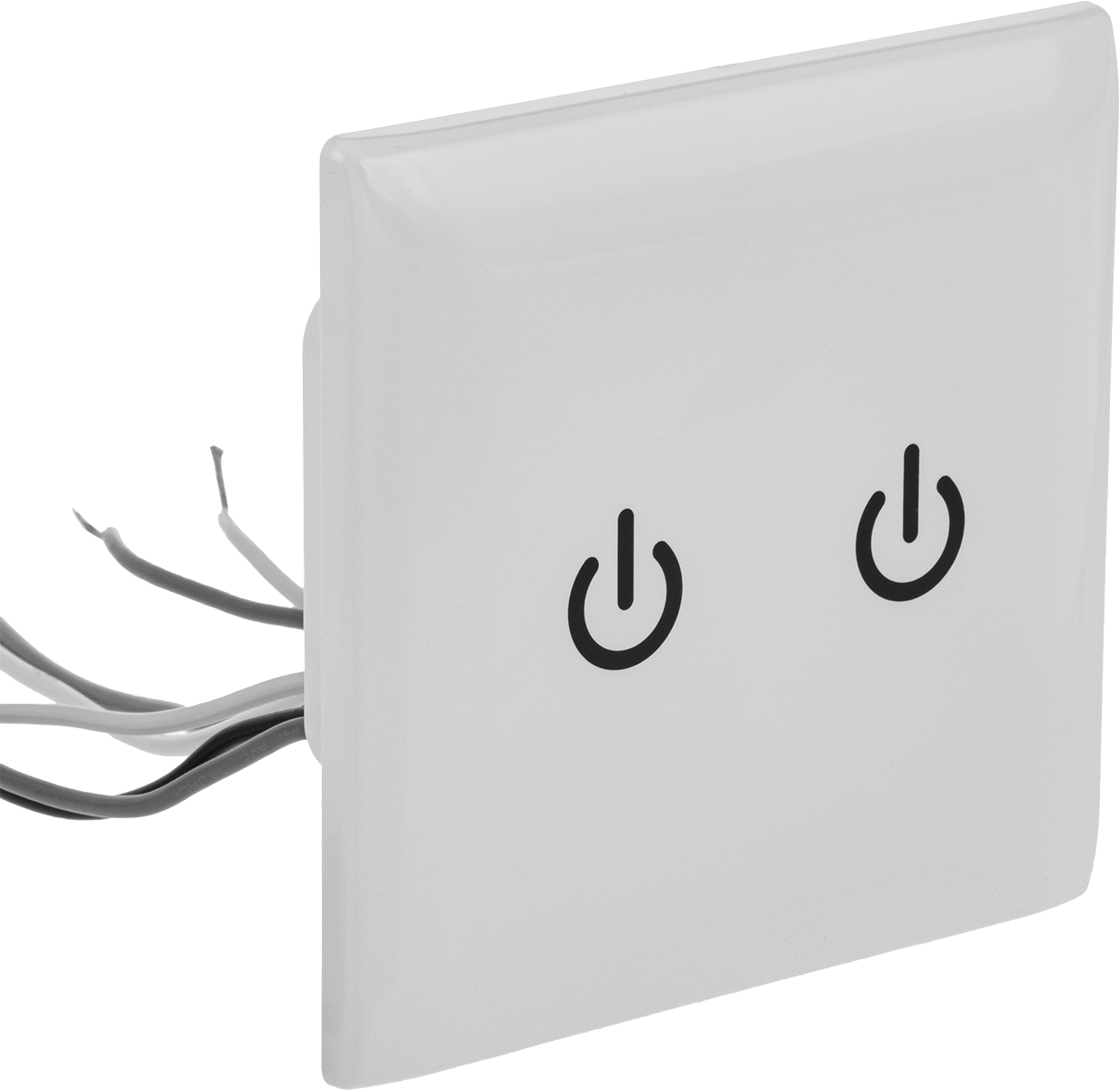 White ABS Switch for 2 Gang