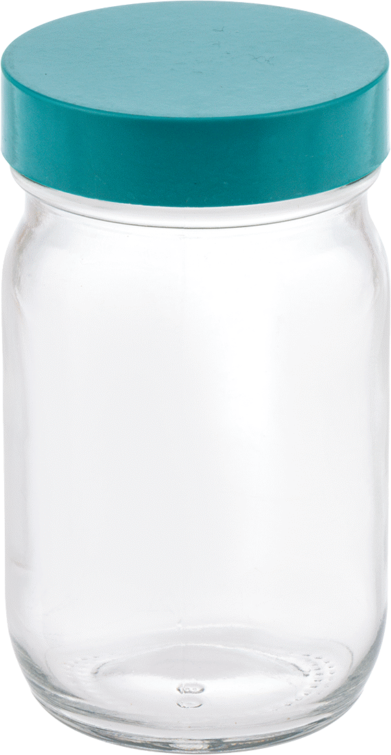 Şeffaf Cam Kavanoz, PTFE Plastik Conta ile, 4 FL oz/120 ml Kapasite