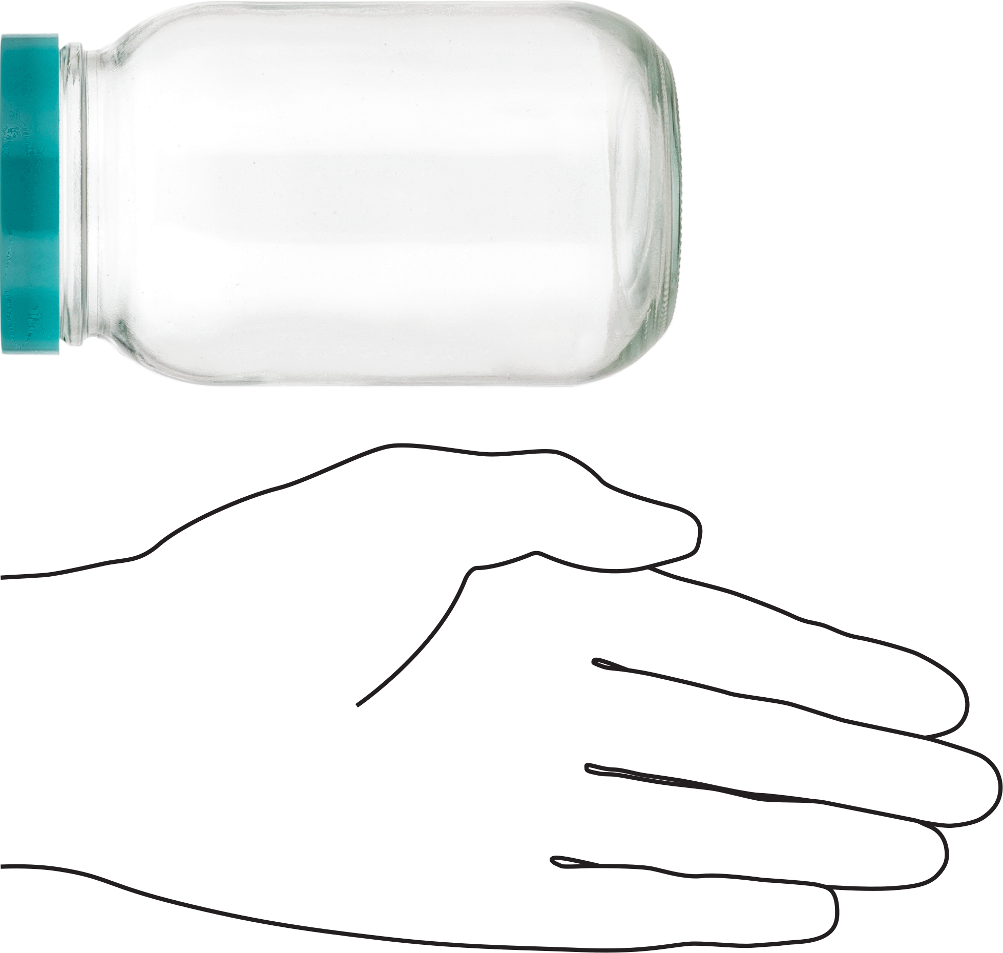 Şeffaf Cam Kavanoz, PTFE Plastik Conta ile, 16 FL oz/475 ml Kapasite