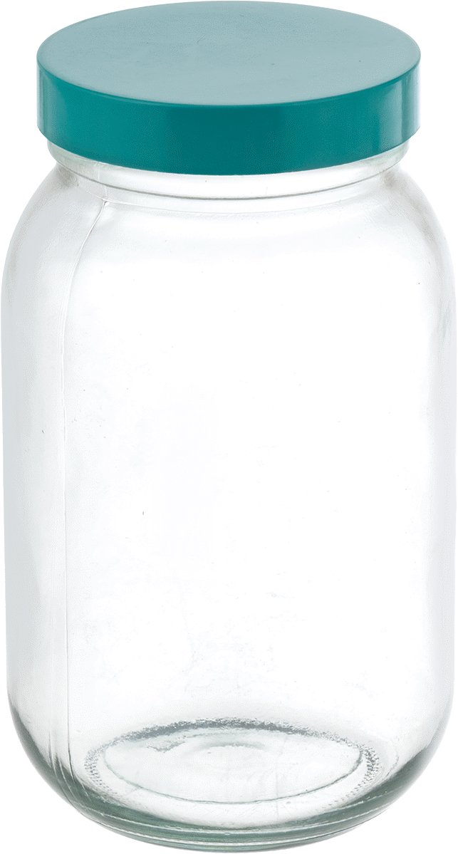Şeffaf Cam Kavanoz, PTFE Plastik Conta ile, 16 FL oz/475 ml Kapasite