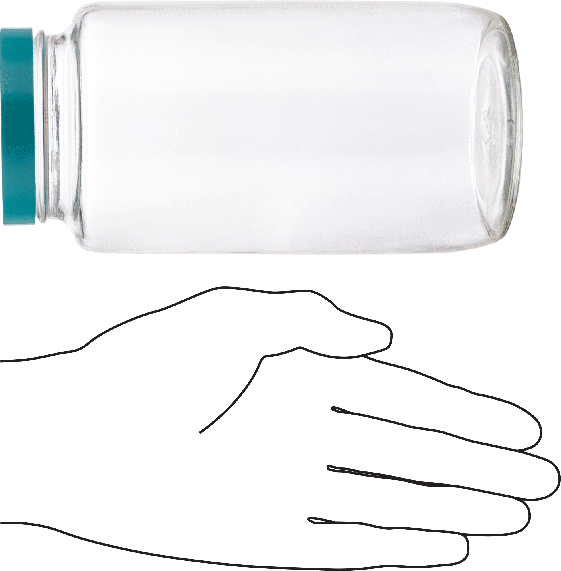 Şeffaf Cam Kavanoz, PTFE Plastik Conta ile, 32 FL oz/950 ml Kapasite