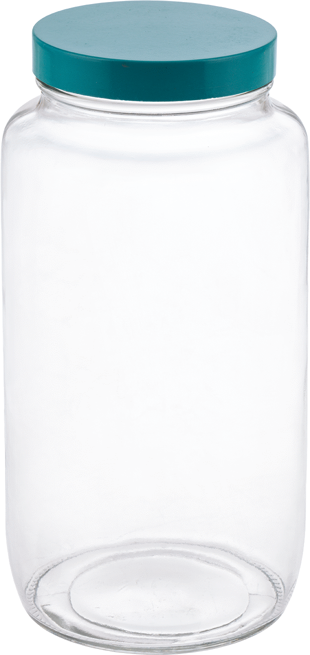 Şeffaf Cam Kavanoz, PTFE Plastik Conta ile, 32 FL oz/950 ml Kapasite