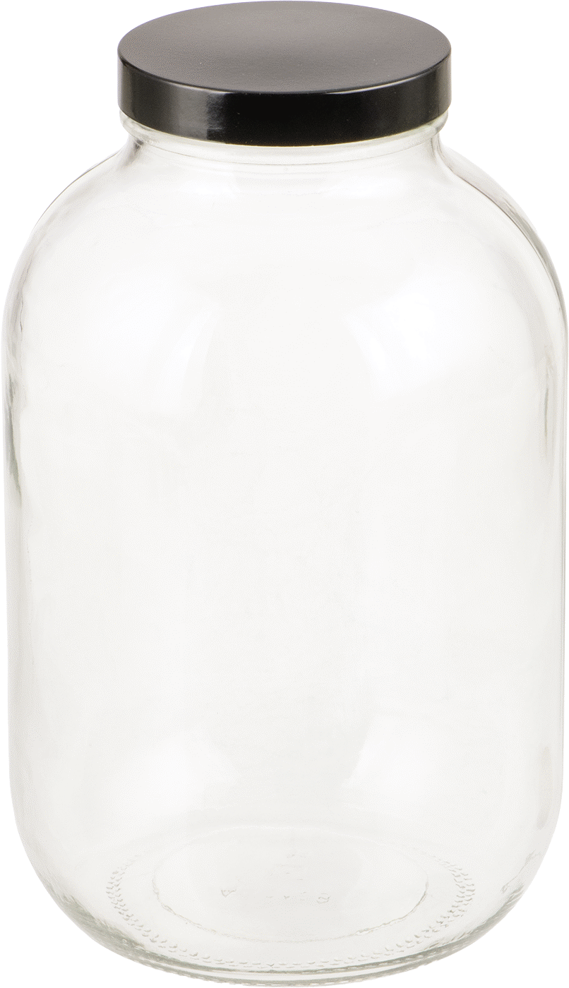 Şeffaf Cam Kavanoz, Kaplamalı Kağıt Conta ile, 1 Galon/3775 ml Kapasite