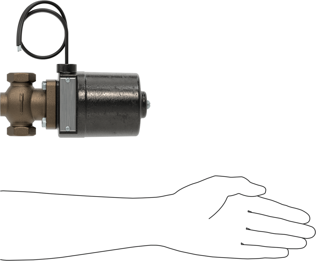 Buhar için Bronz Gövdeli Solenoid Açma/Kapama Vanası, Cam Dolgulu PTFE Conta, 1/2 NPT Dişi, 180 Maksimum PSI