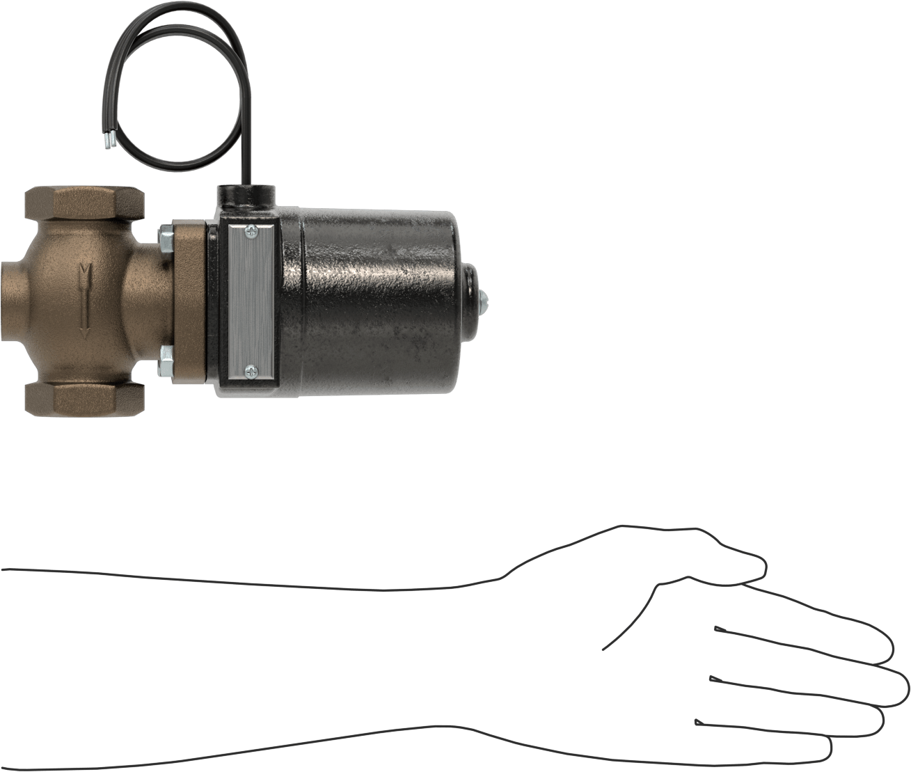 Buhar için Bronz Gövdeli Solenoid Açma/Kapama Vanası, Cam Dolgulu PTFE Conta, 1 NPT Dişi, 180 Maksimum PSI