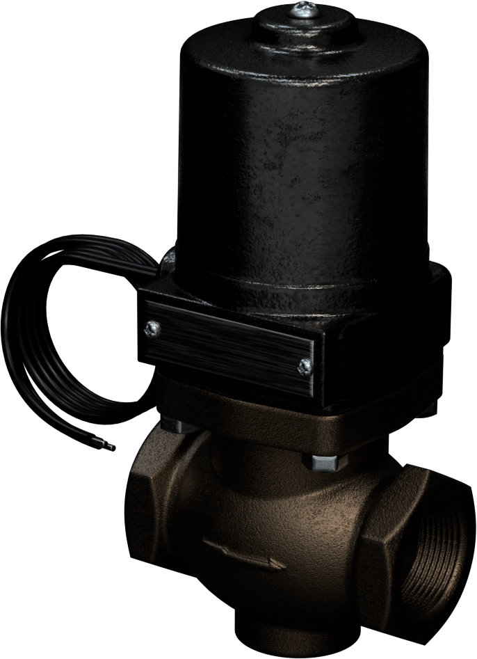 Buhar için Bronz Gövdeli Solenoid Açma/Kapama Vanası, Cam Dolgulu PTFE Conta, 1-1/4 NPT Dişi, 140 Maksimum PSI