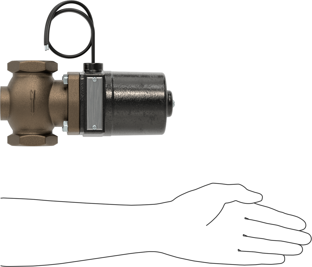 Buhar için Bronz Gövdeli Solenoid Açma/Kapama Vanası, Cam Dolgulu PTFE Conta, 1-1/4 NPT Dişi, 140 Maksimum PSI