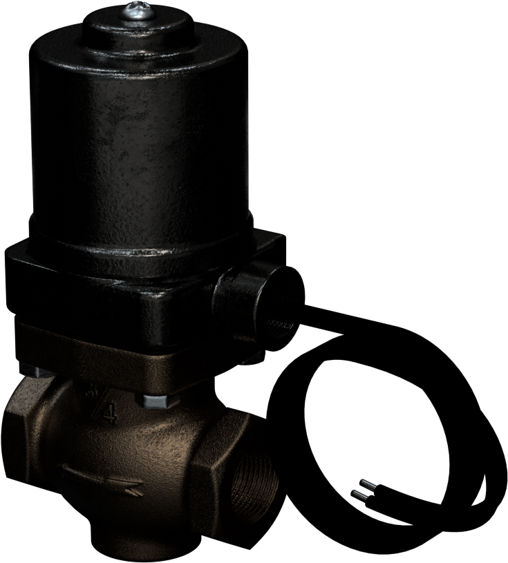 Buhar için Bronz Gövdeli Solenoid Açma/Kapama Vanası, Cam Dolgulu PTFE Conta, 3/4 NPT Dişi, 110 Maksimum PSI