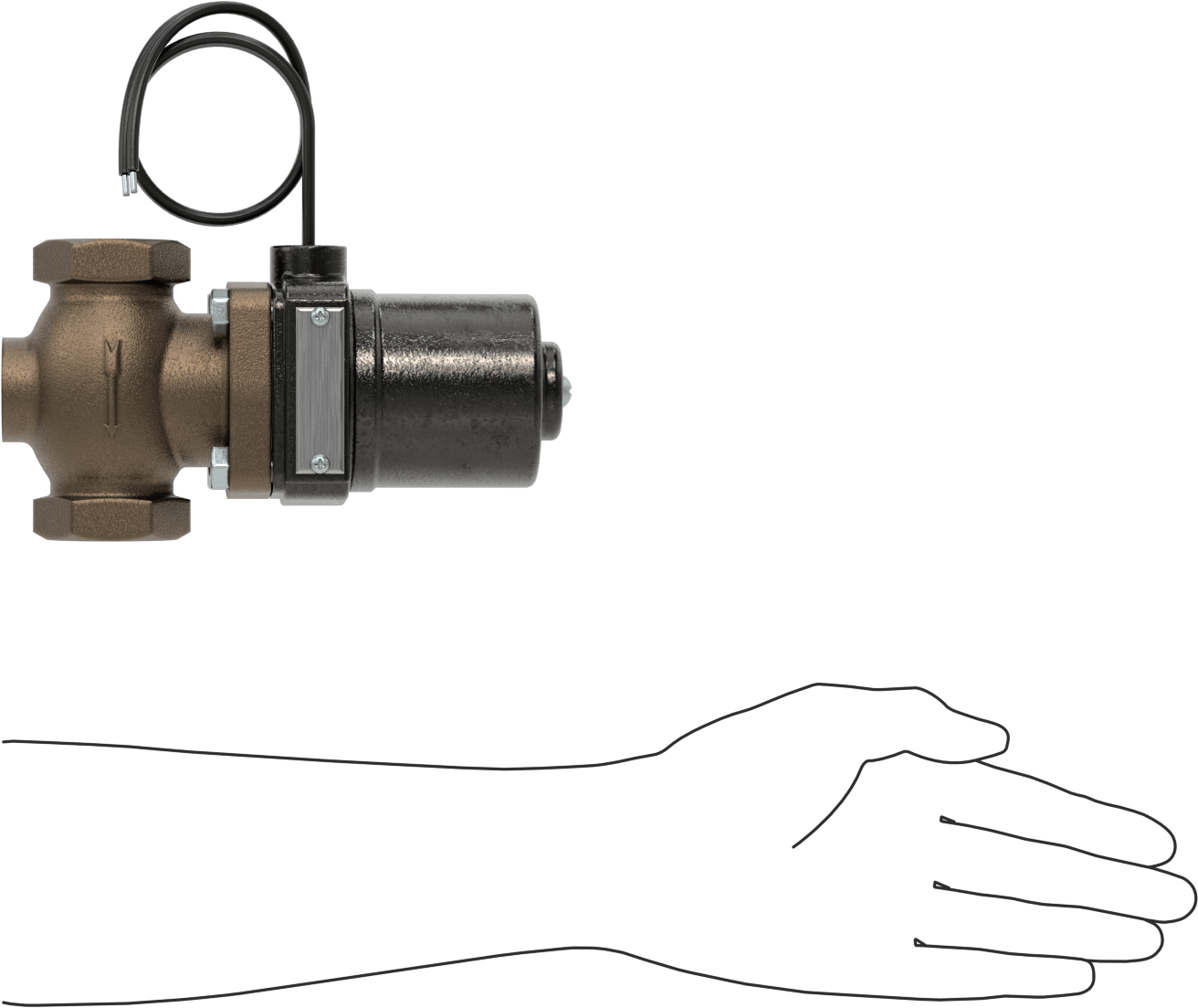 Buhar için Bronz Gövdeli Solenoid Açma/Kapama Vanası, Cam Dolgulu PTFE Conta, 1 NPT Dişi, 50 Maksimum PSI