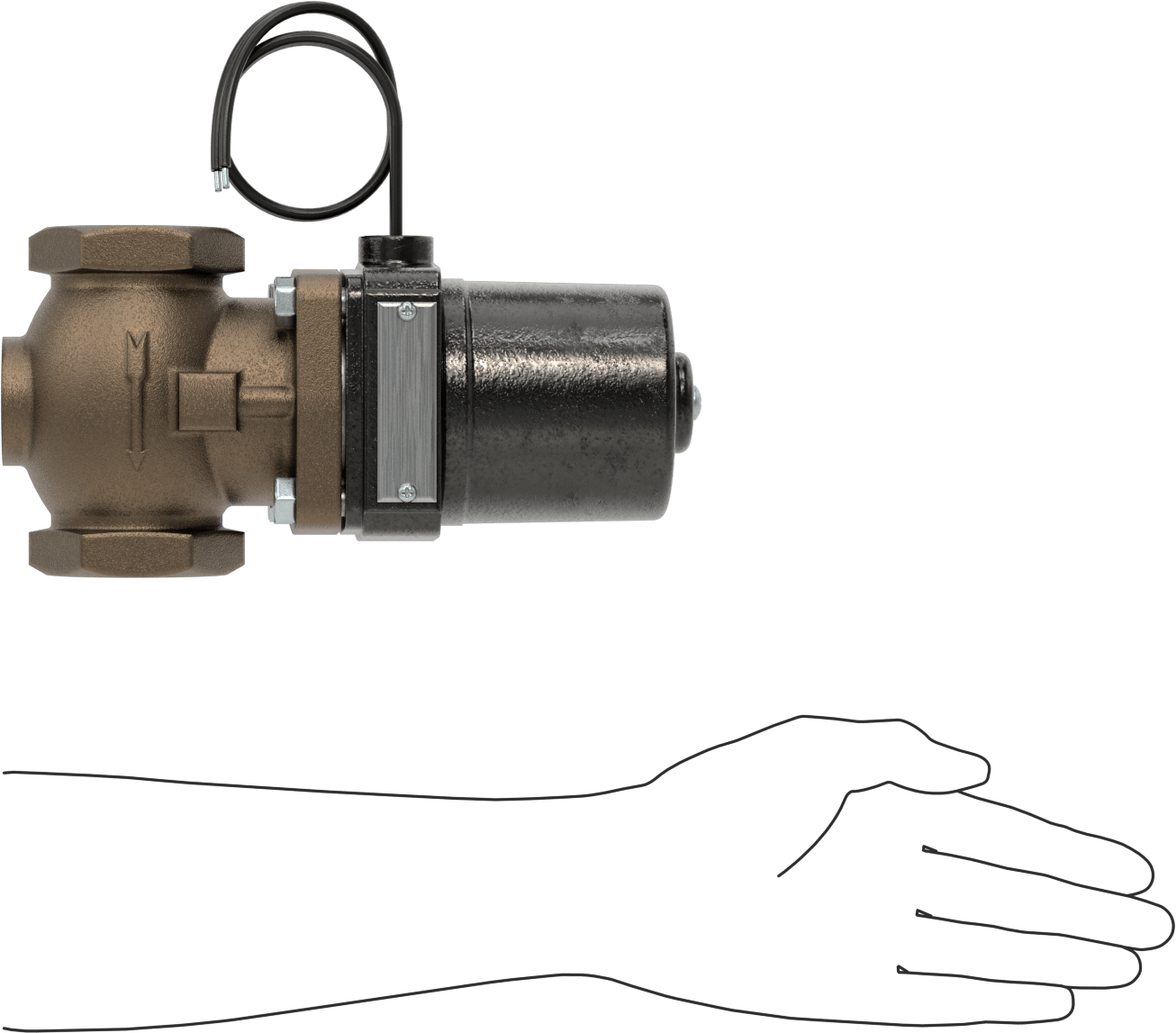 Buhar için Bronz Gövdeli Solenoid Açma/Kapama Vanası, Cam Dolgulu PTFE Conta, 1-1/2 NPT Dişi, 90 Maksimum PSI