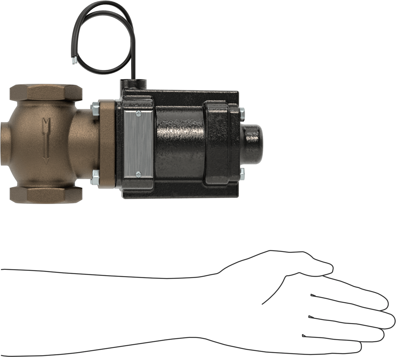 Buhar için Bronz Gövdeli Solenoid Açma/Kapama Vanası, Cam Dolgulu PTFE Conta, 1-1/2 NPT Dişi, 180 Maksimum PSI