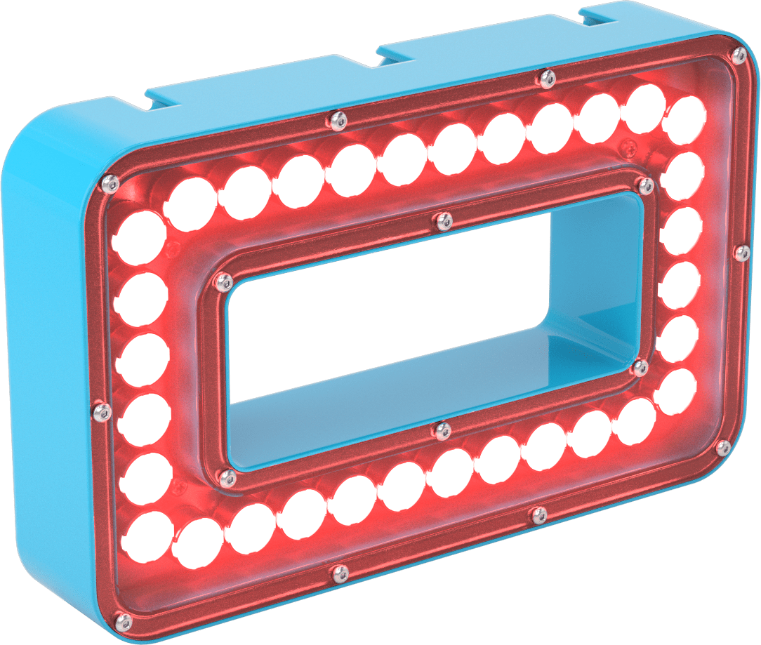 Makine Görüşü Halka Işığı, Dikdörtgen, Kırmızı LED, 9 inç Uzunluk x 5-5/8 inç Genişlik (Toplam)