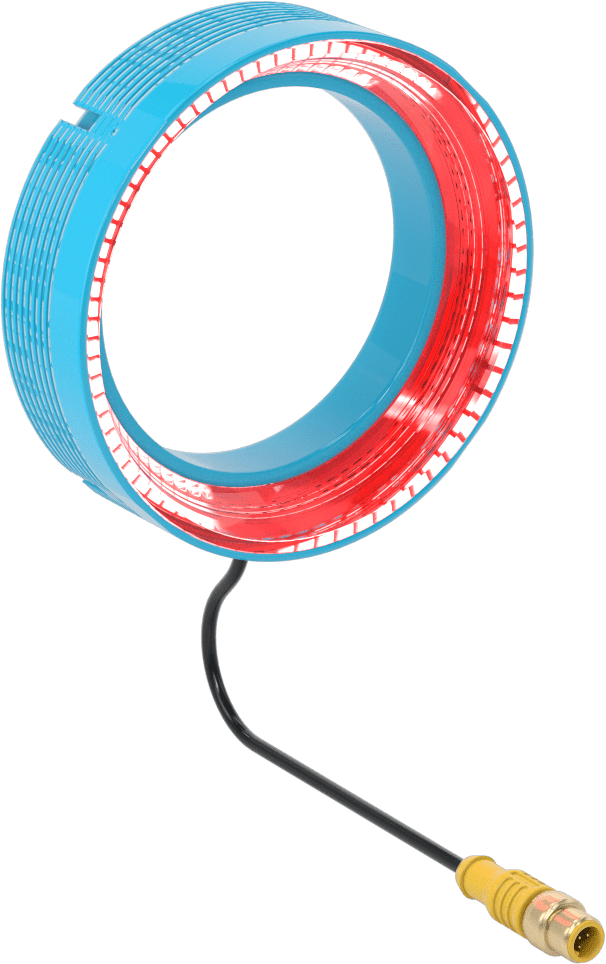 Makine Görüşü Halka Işığı, Yuvarlak, Kırmızı LED, 5-1/2" Toplam Çap