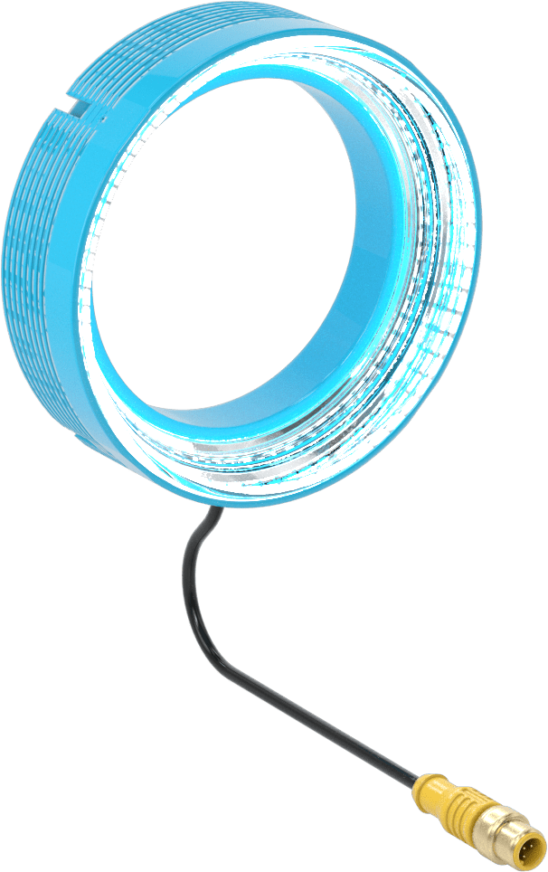 Makine Görüşü Halka Işığı, Yuvarlak, Beyaz LED, 5-1/2" Toplam Çap