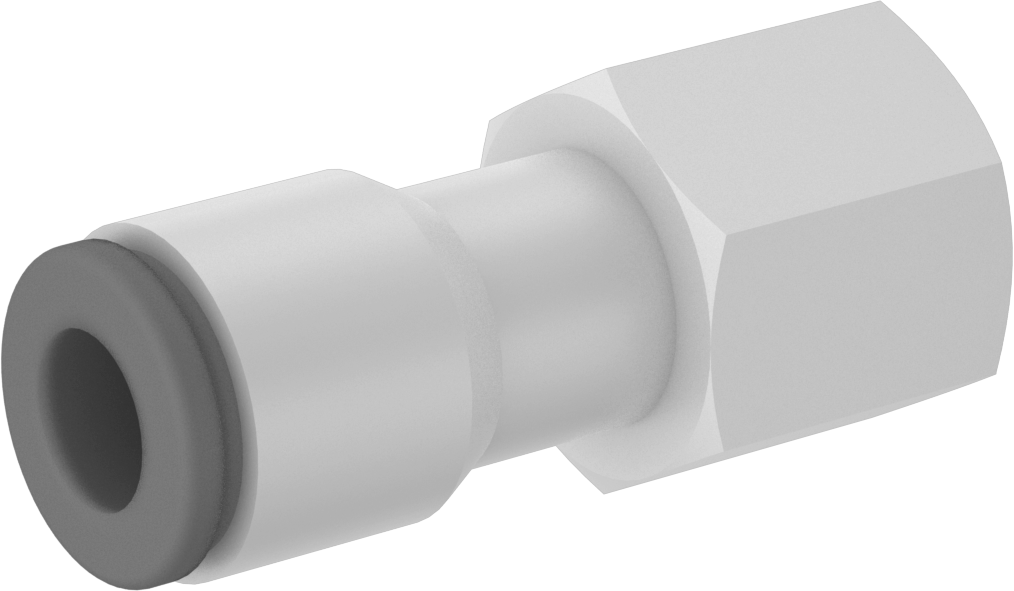 Sıcak İçme Suyu Push-to-Connect Bağlantı Elemanı, 6 mm Boru Dış Çapı için Düz Adaptör, 1/8 Dişi BSPT