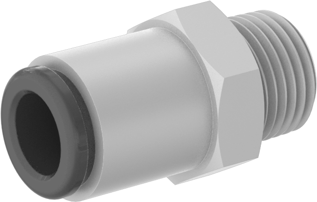 Sıcak İçme Suyu Push-to-Connect Bağlantı Elemanı, Düz Adaptör, 1/4" Boru Dış Çapı x 1/8 NPTF Erkek için