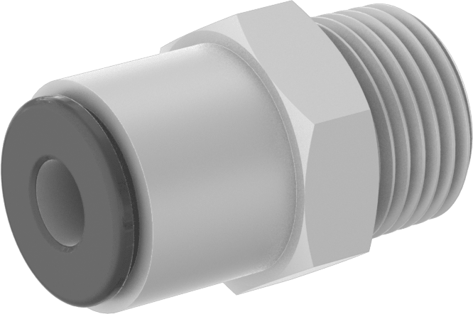 Sıcak İçme Suyu Push-to-Connect Bağlantı Elemanı, Düz Adaptör, 1/4" Boru Dış Çapı x 3/8 NPTF Erkek için