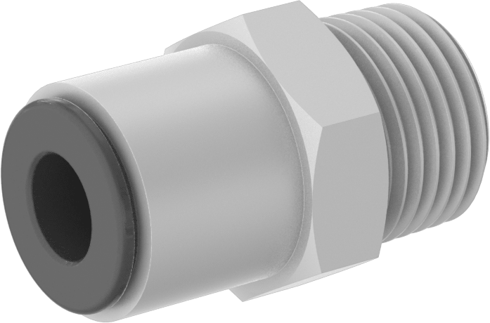 Sıcak İçme Suyu Push-to-Connect Bağlantı Elemanı, Düz Adaptör, 3/8" Boru Dış Çapı x 1/2 NPTF Erkek için