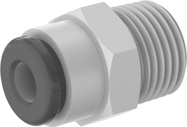 Sıcak İçme Suyu Push-to-Connect Bağlantı Elemanı, 4 mm Boru Dış Çapı x 1/8 BSPT Erkek için Düz Adaptör