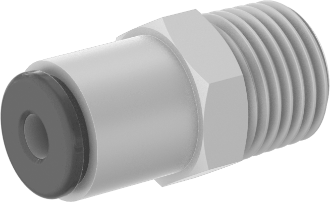 Sıcak İçme Suyu Push-to-Connect Bağlantı Elemanı, 4 mm Boru Dış Çapı x 1/4 BSPT Erkek için Düz Adaptör