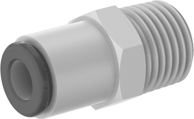 Sıcak İçme Suyu Push-to-Connect Bağlantı Elemanı, 6 mm Boru Dış Çapı x 1/4 BSPT Erkek için Düz Adaptör