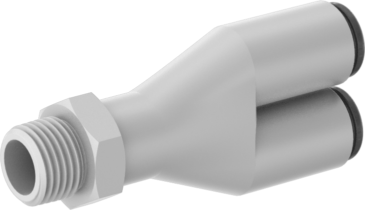 Sıcak İçme Suyu Push-to-Connect Bağlantı Elemanı, Y-Adaptör, 1/8 NPTF Erkek, 1/4" Boru Dış Çapı için