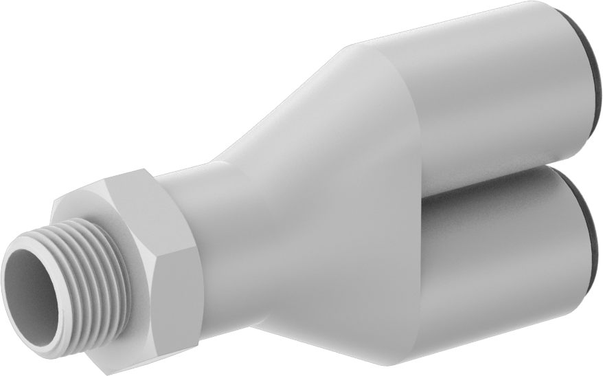 Sıcak İçme Suyu Push-to-Connect Bağlantı Elemanı, Y-Adaptör, 3/8 NPTF Erkek, 1/2" Boru Dış Çapı için