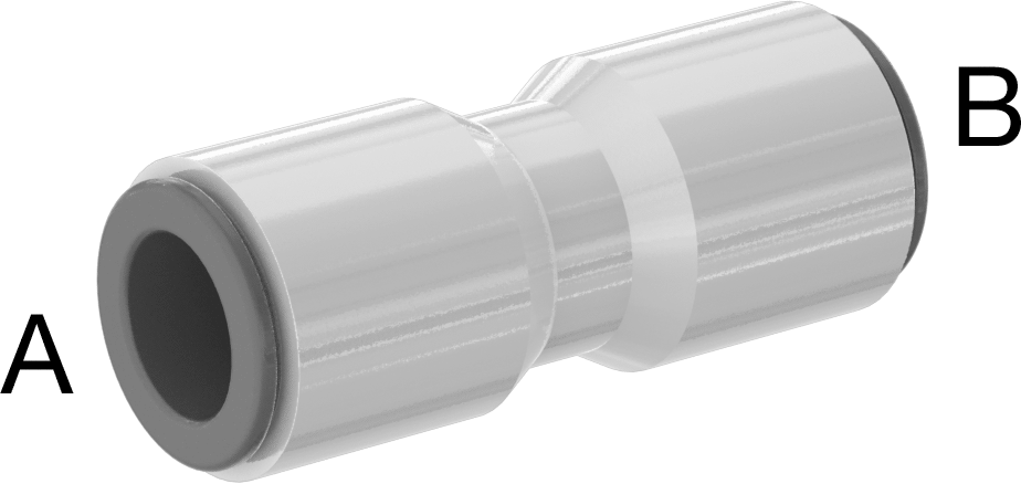 Sıcak İçme Suyu Push-to-Connect Bağlantı Elemanı, Düz Redüktör, 1/2“ x 3/8” Boru Dış Çapı için