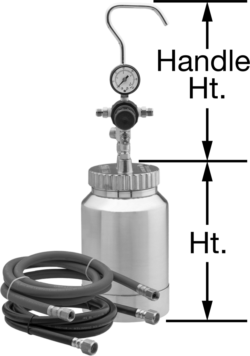 Havalı Püskürtücüler için Basınç Tankı, Alüminyum, 2 qt. Kapasite