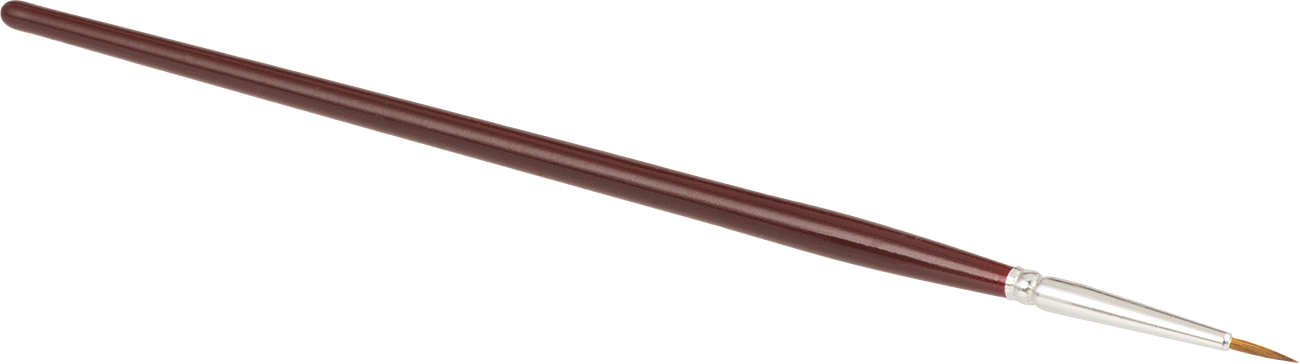 Ahşap Saplı ve Kırmızı Kıllı Yuvarlak Rötuş Fırçası, Solvent Bazlı Boya ve Kaplamalar için, 9/32" Uzun Kıllar
