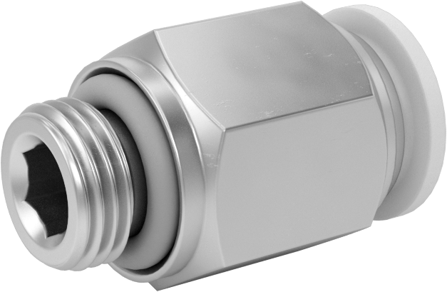 Nikel Kaplı Pirinç Bas-Bağlan Bağlantı Elemanı, 8 mm Dış Çaplı Boru x 1/8 BSPP Erkek için Düz Adaptör