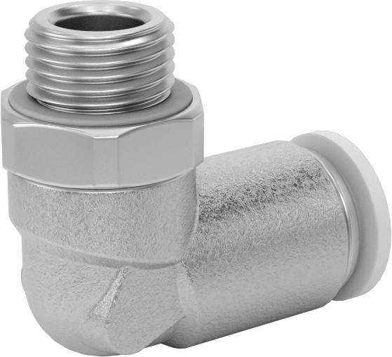 Nikel Kaplı Pirinç Bas-Bağlan Bağlantı Elemanı, 90 Derece Döner Dirsek, 6 mm Boru Dış Çapı x 1/8 BSPP Erkek için