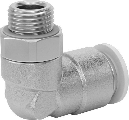 Nikel Kaplı Pirinç Bas-Bağlan Bağlantı Elemanı, 90 Derece Döner Dirsek, 8 mm Boru Dış Çapı x 1/8 BSPP Erkek için