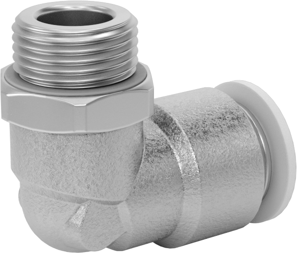 Nikel Kaplı Pirinç Bas-Bağlan Bağlantı Elemanı, 90 Derece Döner Dirsek, 12 mm Boru Dış Çapı x 3/8 BSPP Erkek için