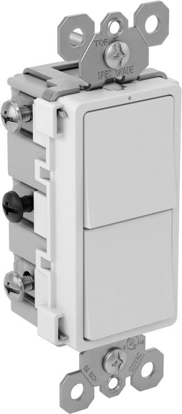 Kombine Işık Anahtarı, 2 Salıncaklı, 20A @ 277V AC